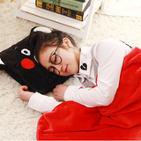 可爱熊本县熊本熊 抱枕被子空调毯 两用法拉绒毯子午睡枕毛绒靠垫