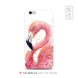 法拉贝拉iPhone5s 6 plus手机壳新款苹果粉色火烈鸟文艺范保护套