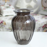 新古典欧式玻璃花瓶/透明彩色水晶花插时尚摆件客厅装饰包邮