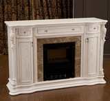 欧式美式实木雕花壁炉客厅玄关仿真取暖器别墅壁炉定制