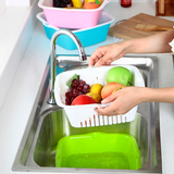 加厚大号双层沥水篮洗菜篮优质塑料洗菜盆水果盘滤水箩果蔬筛