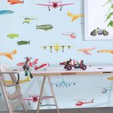 迪赛威丝 荷兰进口无纺布壁画 飞机飞艇图案 儿童房专用背景墙纸