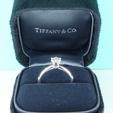 Tiffany setting正品代购45分I色VVS2铂金六爪钻戒指美国直邮余款