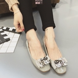2016韩国方扣单鞋内增高低跟3cm方头浅口公主风纯色女鞋 春季新款