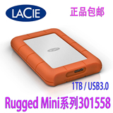 LaCie/莱斯Rugged Mini 1T移动硬盘USB3.0 探路者1TB  301558包邮