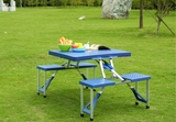 便携式户外野餐手提广告宣传摆摊桌 连体折叠桌椅塑料户外桌椅套