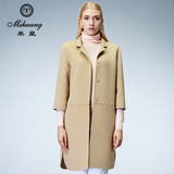 米皇品牌正品2015秋冬新款100%羊毛气质时尚毛呢大衣女翻领外套