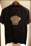 香港正品代购Versace范思哲16新款钻烫金刺绣美杜莎圆领短袖T恤