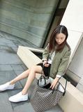 H025 韩版学院风工装外套短款纯色大口袋BF宽松夹克秋百搭女长袖