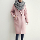 韩国代购大码冬装新款女装韩版修身羊毛呢外套女长款加厚羊绒大衣