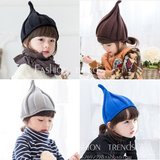 韩版儿童可爱扭扭南瓜尖尖针织毛线帽宝宝凹造型亲子套头帽包邮