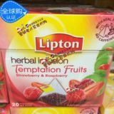 现货芬兰原装进口Lipton立顿草莓覆盆子草本水果红茶三角茶包20包