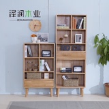 泽润日式纯全实木书架白橡木书房家具组合开放式书柜环保置物架