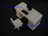 建筑模型制作材料/室内家具模型/需要拼装/黑色电脑桌椅套装