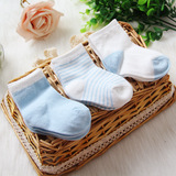 婴儿夏季袜子3双礼盒装全棉儿童袜新生儿宝宝婴儿袜子纯棉0-1岁