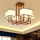 现代简约新中式铁艺吊灯仿铜布艺书房餐厅卧室客厅灯茶楼大气灯具