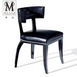 慕妃高端定制美式家具新古典欧式后现代实木框架餐椅书椅IC118