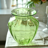 弗罗拉浮雕花器 大小号 欧式玻璃花瓶 美式乡村 客厅透明家居摆件