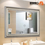 D2016DL106欧式方形镜子装饰壁挂玄关实木可定制梳妆镜简约浴室镜