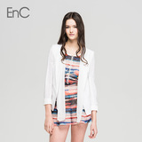 EnC衣恋旗下女装新品修身OL拼接薄款小西装短外套EHJK42411Q