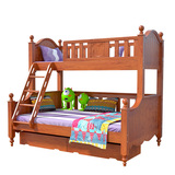 下床带护栏高低床子母床双层床卡斯汀堡家具儿童床实木床松木上