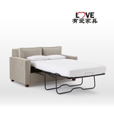 简约现代小户型双人三人布艺沙发 折叠沙发床可拆洗美式家具定制