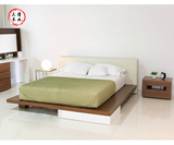 简约现代板式床实木床个性婚床软靠背榻榻米床1.5米/1.8米可定制