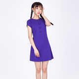 素萝蜀中客原创设计品牌中国风女装 2016新款短袖夏季连衣短裙