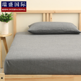 床笠单件全纯棉床单水洗棉纯色 日式简约床罩床套1.51.8m席梦思用