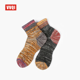 VVQI秋冬篮球运动袜男士毛圈加厚耐磨保暖中筒棉袜子复古个性男袜