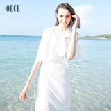 Oece2016夏装新款女装 吊带连衣裙夏女沙滩裙海边度假裙162TS076