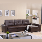 功能真皮沙发小户型带储物皮艺沙发床客厅组合现代转角F800/V017