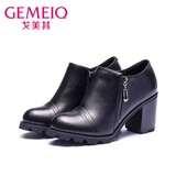GEMEIQ/戈美其2015秋季新款单鞋 欧美高跟粗跟防水台女鞋