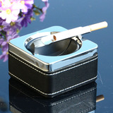 不锈钢带盖雪茄烟灰缸酒吧烟盅桌面摆件创意时尚欧美个性男友礼物