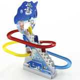 小企鹅小黄鸭爬楼梯奇趣滑梯电动益智玩具拼装轨道儿童生日礼物