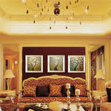 欧式发财树油画手绘客厅卧室背景装饰挂画餐厅有框三联画招财树