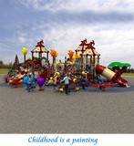 直销魔法屋系列大型儿童娱乐组合滑梯设备滑滑梯批发户外塑料玩具