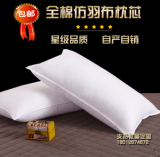 酒店床上用品批发长方形单人纯棉白色防雨布羽丝枕芯枕头厂家直销