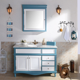爱尔漫美式橡木实木浴室柜落地地中海风格洗漱台洗手台卫浴柜组合