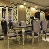 欧式餐桌椅组合 新古典餐桌长方形桌子实木餐桌一桌六椅 酒店家具