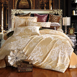 家纺天丝贡缎提花四件套 欧式婚庆床上用品被套床单1.5m1.8m2.0m