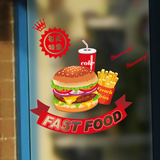 美食汉堡快餐店铺西餐厅商场门面柜台防水橱窗玻璃窗户墙贴纸贴画