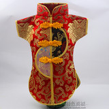 中国风特色织锦缎古典古装旗袍酒瓶套 红酒瓶高档礼品包装送老外