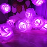 LED仿真玫瑰花装饰电池灯串 婚庆店面背景彩灯情人节热销夜景布置