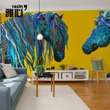 斑马现代个性艺术壁纸客厅电视背景墙纸定制创意大型壁画壁布
