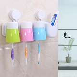 创意浴室置物架强力吸盘洗漱架吸壁式牙刷架三口之家洗漱套装