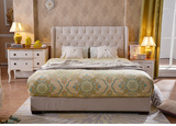 美式布艺床北欧时尚公主婚床1.5米双人架子床1.8米软包床