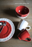 【瑕疵】外贸出口陶瓷餐具 餐盘饭碗汤碗沙拉碗马克杯 红白两色