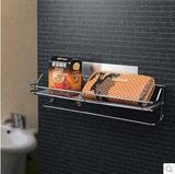 双庆专利厨房超长吸盘置物架浴室角架/置物架吸壁式不锈钢1层金属