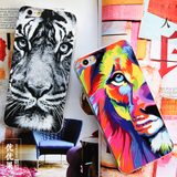 抽象狮子头老虎苹果6s手机壳 iPhone6硅胶浮雕情侣包边软保护套潮